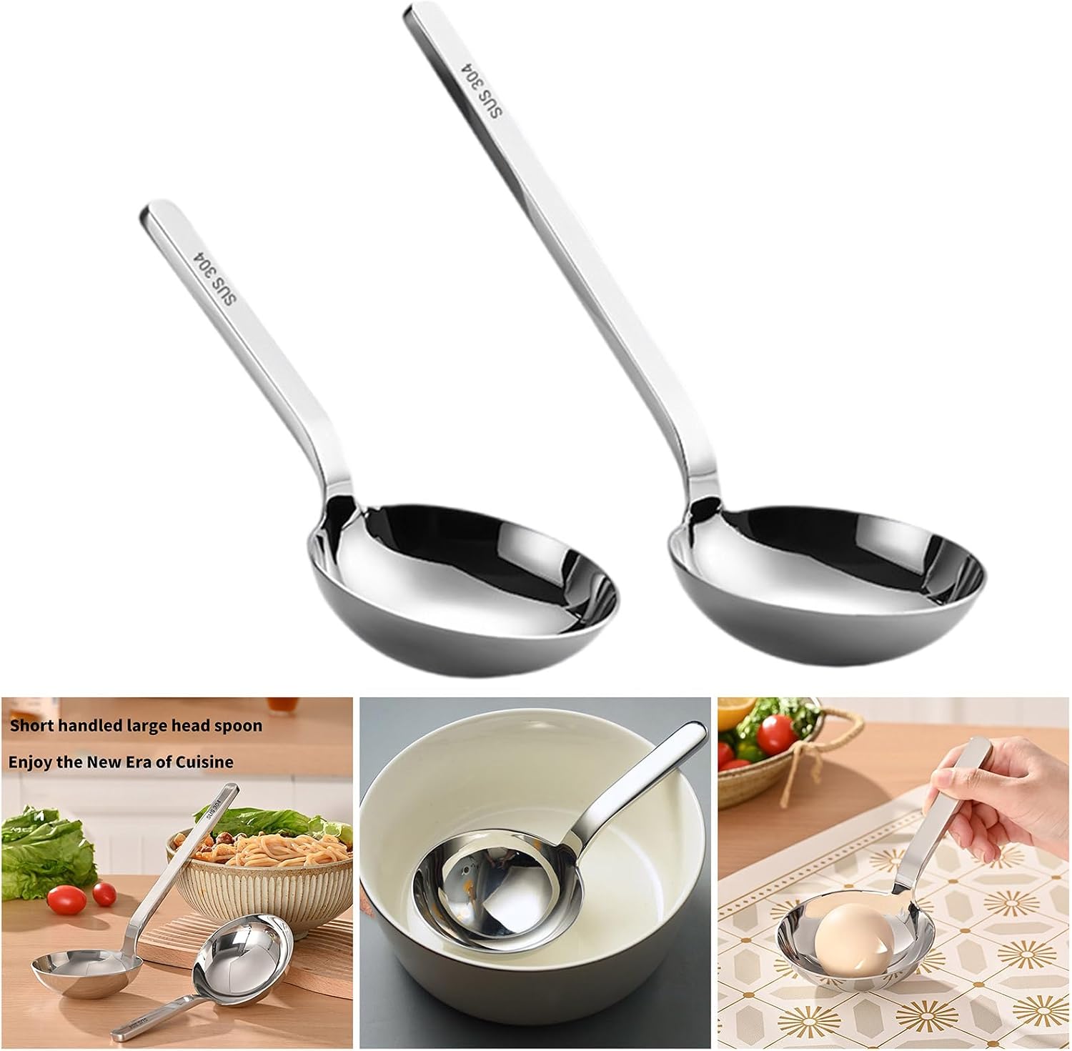 Premium Stainless Steel Ladle Functional Spoon for Easy Serving Practical Ladle Short Handle Big Spoon for Kitchen Use Multipurpose