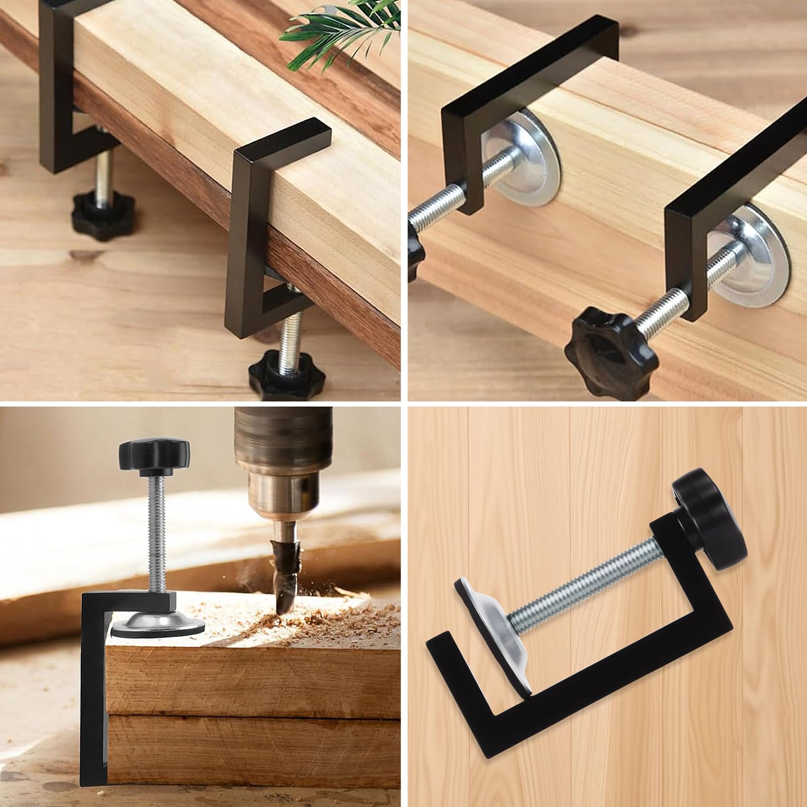 8 Pièces Serre Joint Kit, Plage de Serrage 10-57mm Pince en G, Serre Joint Menuisier Clip de Fixation, Outils Accessoires pour Pince de Table, Convient pour la Fixation Du Bois, Des Tables