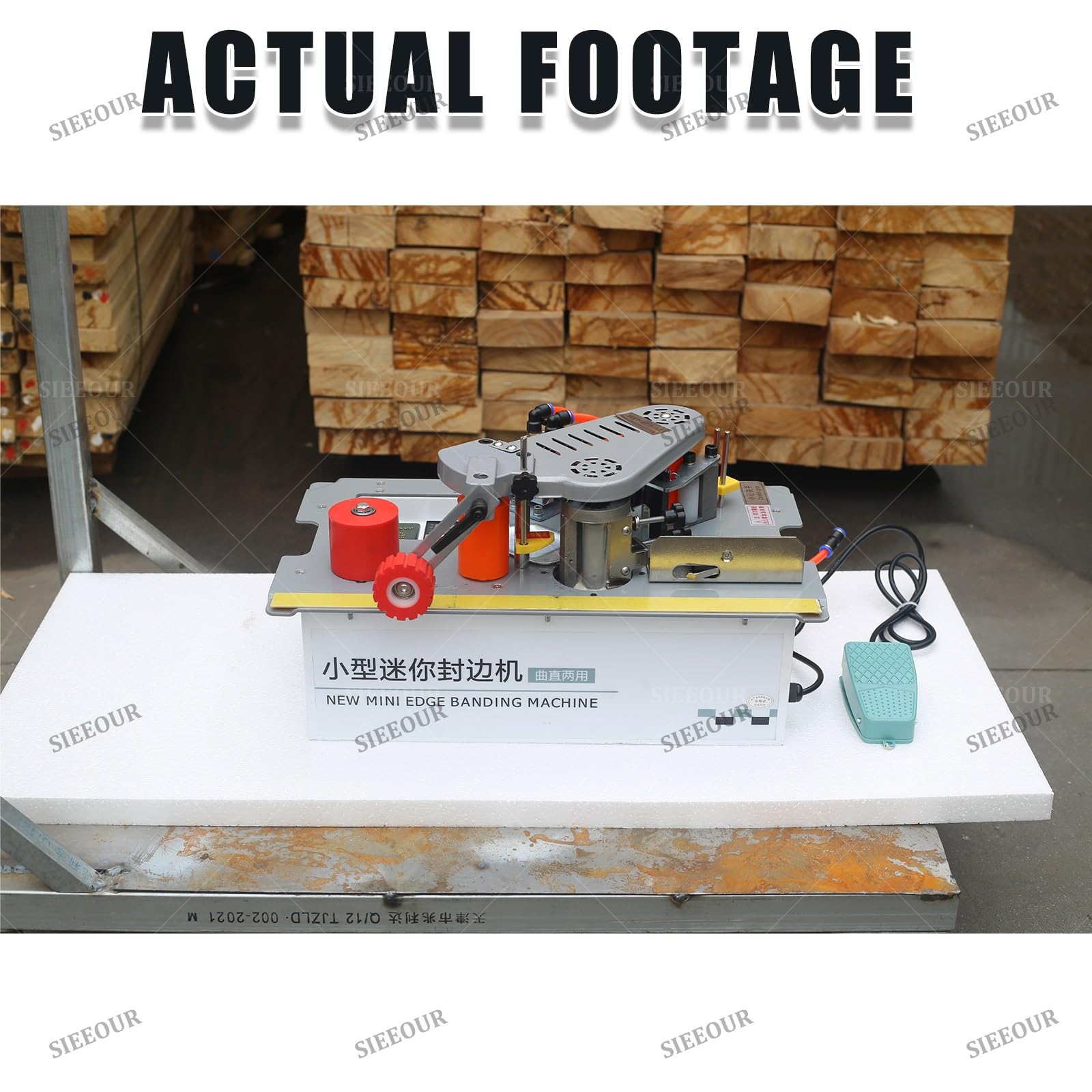 Canteadora Portátil Para Trabajo De Madera, Máquina Canteadora Con Corte De Cinta Automático, Encolado Doble Cara Para Madera Y Pvc,Para Cantos Rectos Y Curvos 10-40mm