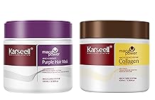 Karsell 3.38floz 100ml Collagen Hair Mask & Purple Hair Trainment Set