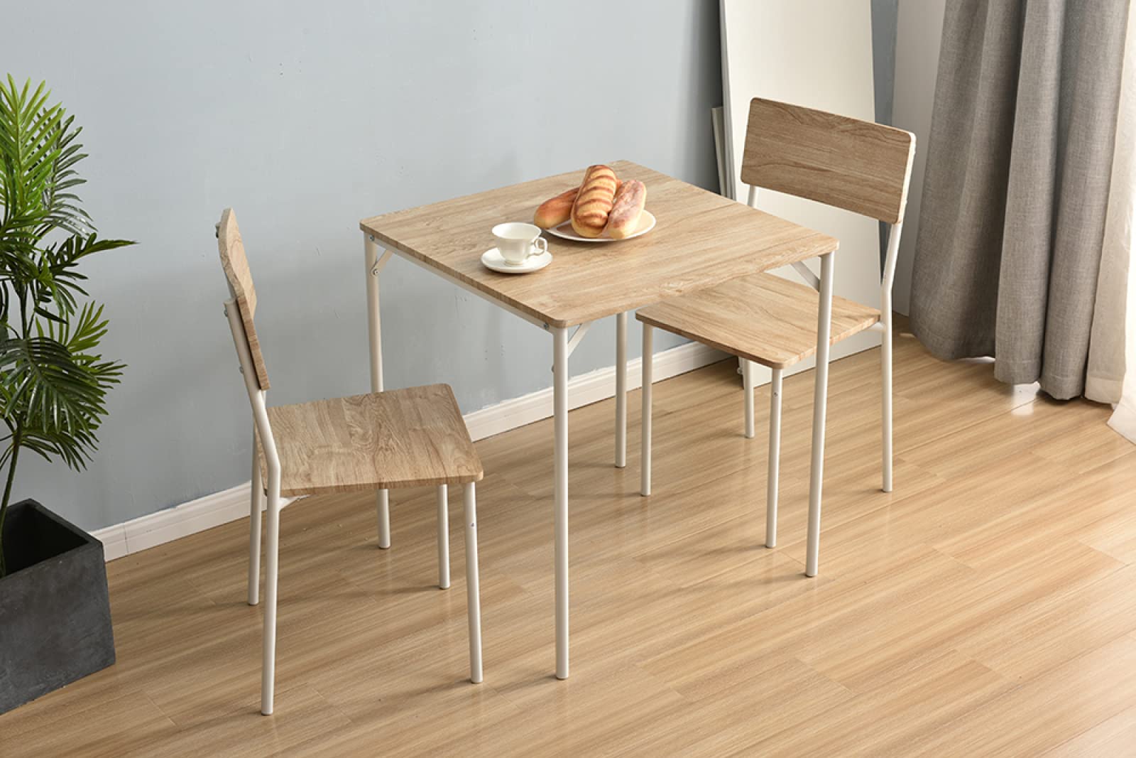 Amazon｜ダイニングテーブル 2人 四角 ダイニングテーブル 3点セット  