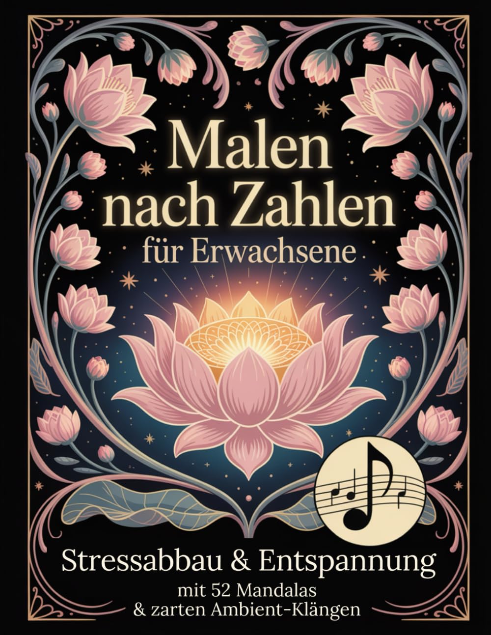 Malen nach Zahlen für Erwachsene: Stressabbau & Entspannung mit 52 Mandalas & zarten Ambient-Klängen: Dein sanftes Me-Time-Ritual für Achtsamkeit, Gelassenheit & tiefe innere Ruhe