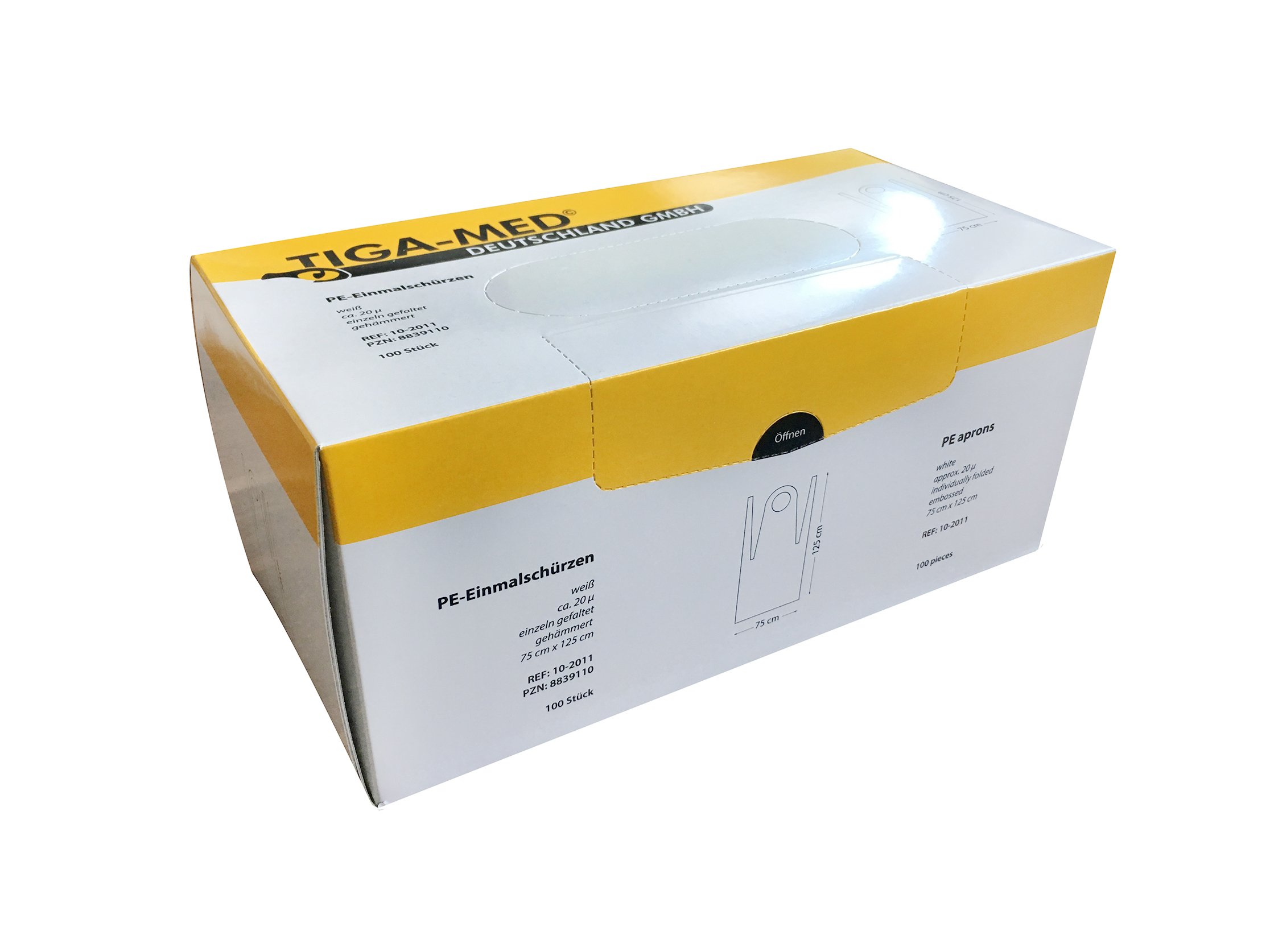 Tiga-Med Grembiuli Monouso in Polietilene 20 Micron – 500 Pezzi (5 Dispenser da 100) – 75x125 cm – Impermeabili, Resistenti – Per Industria Alimentare, Ristorazione e Uso Professionale
