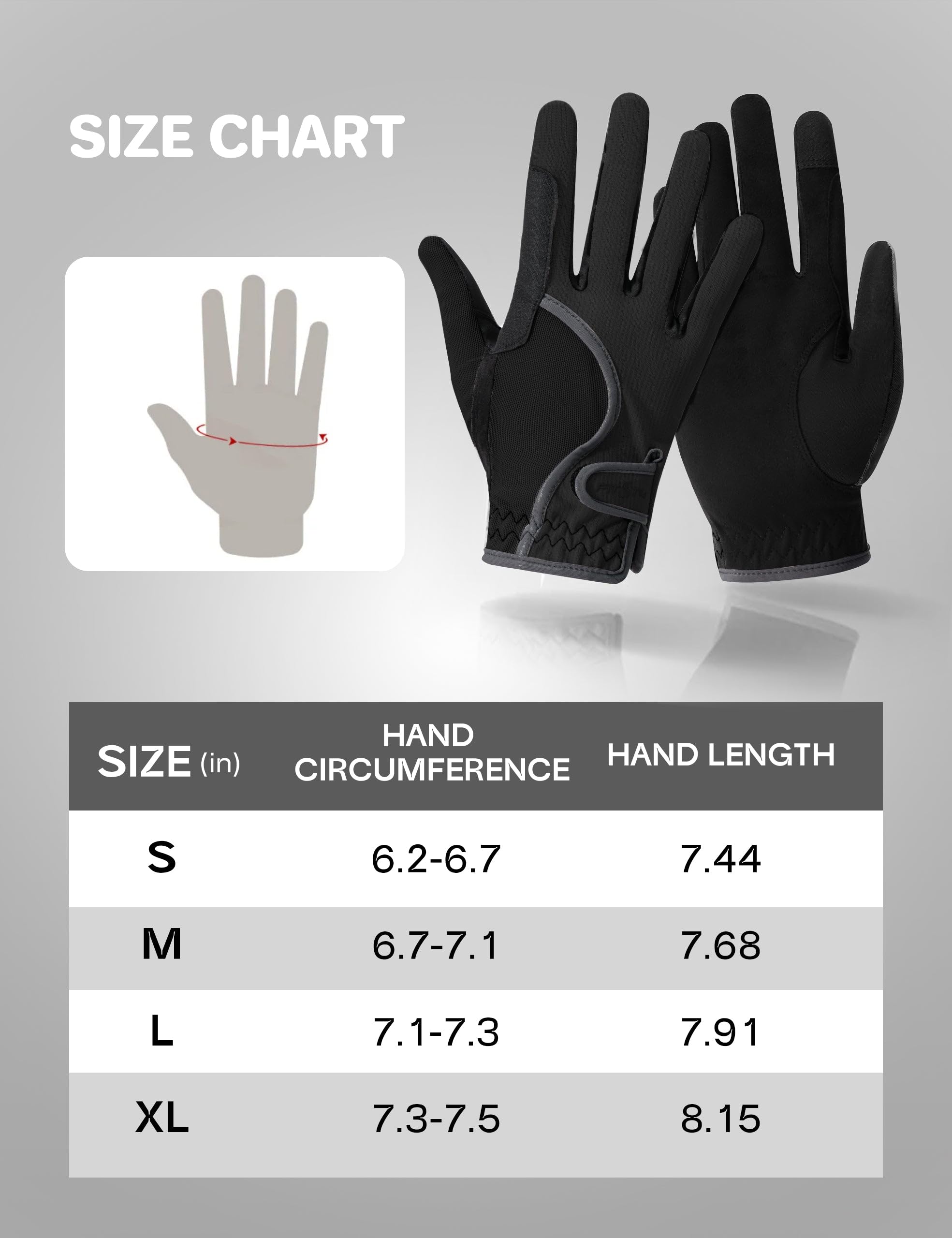 FitsT4 Sports Reithandschuhe Kinder Sommer Atmungsaktiv Mädchen Handschuhe Grip rutschfest Reiten Jungen mit Touchscreen-Design für Reitsport Sports