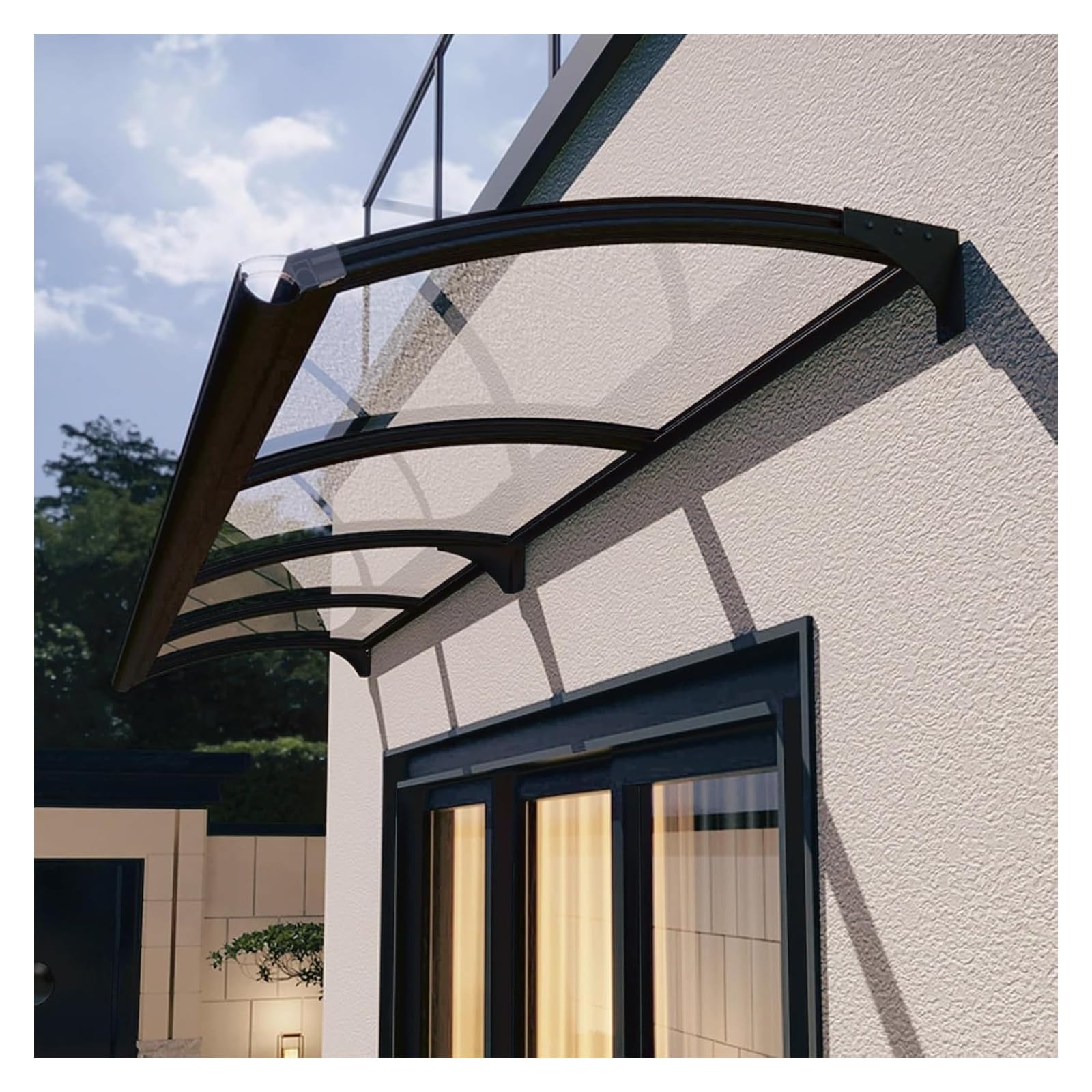 Tenda trasparente per porte e finestre, copertura per riparo dalla pioggia, resistente alle intemperie, ignifuga, carico di neve (90 x 190 cm) per case e aziende