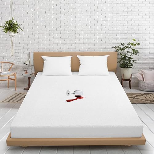 Alaskan King - Funda impermeable de algodón de rizo  Funda de colchón transpirable estilo sábana bajera  Superficie de rizo de algodón Alaskan King,