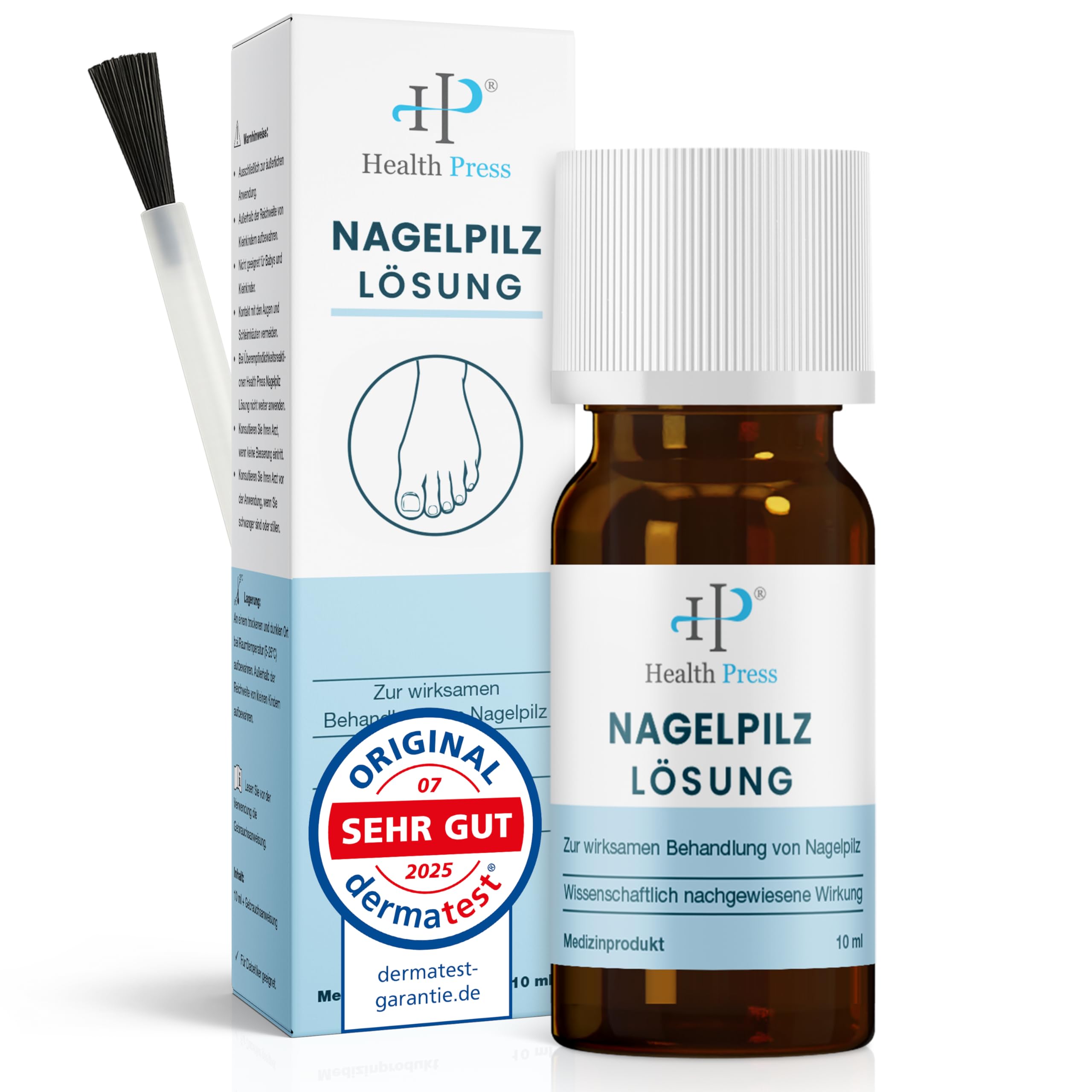 Health Press® Środek do usuwania grzybicy paznokci – 10 ml płyn przeciw grzybicy paznokci – do stóp i dłoni – kuracja do paznokci dla diabetyków – środek grzybiczy paznokci do