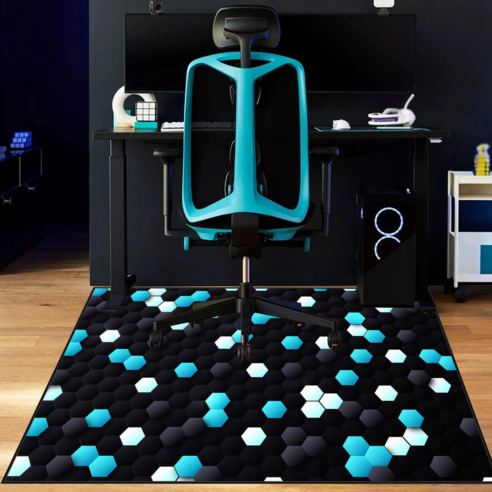 Office Gaming Chair Mat for Hard Floors | Chair Mat for Carpeted Floors Anti-Slip Desk Mat | Computer Gaming Chair Mat for Wooden Floor Protector for Home Office, Carpet Chair Mat 70 x 110 cm