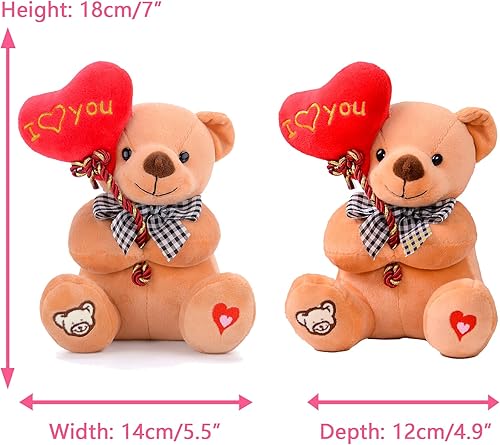 Miniatura 8 de Gloveleya I Love You - Oso de peluche de peluche con corazón regalo de 6 pulgadas con caja