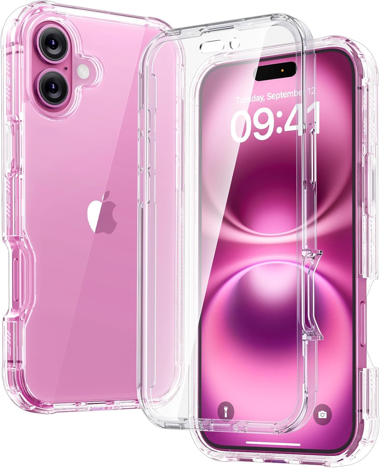 Diaclara für iPhone 16 Hülle, Robuste Vollschutzhülle mit Integriertem Berührungsempfindlichem, Kratzfestem Displayschutz [Vollständiger Kameraschutz] Handyhülle für iPhone 16 6,1