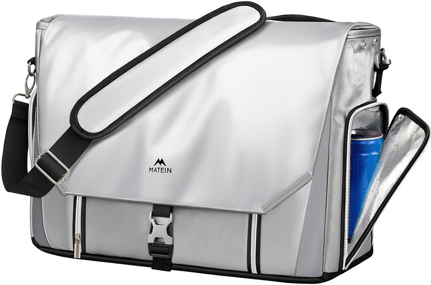 MATEIN Messenger Bag with Lunch Compartment, Large 17 inch Gaming Laptop Bag Crossbody Satchel with Cooler, Waterproof Computer Briefcase Shoulder for College Commuting Work