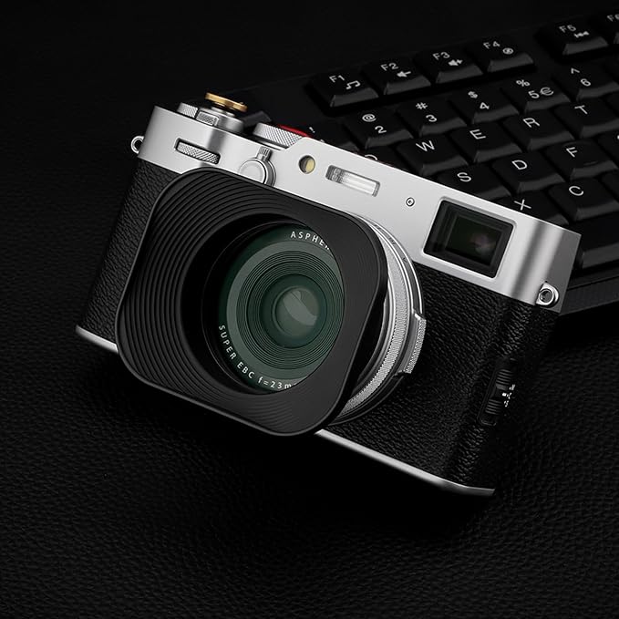 Sombrilla metálica cuadrada Haoge LH-E3T con anillo adaptador 49mm para Fujifilm miniatura 9