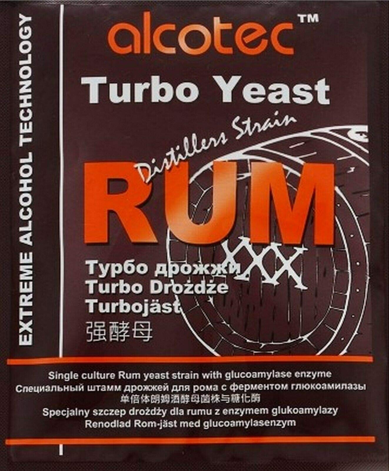 40 x Alcotec Turbo Yeast - Rum - Levadura Turbo, Levadura de Vodka, Levadura para Puré