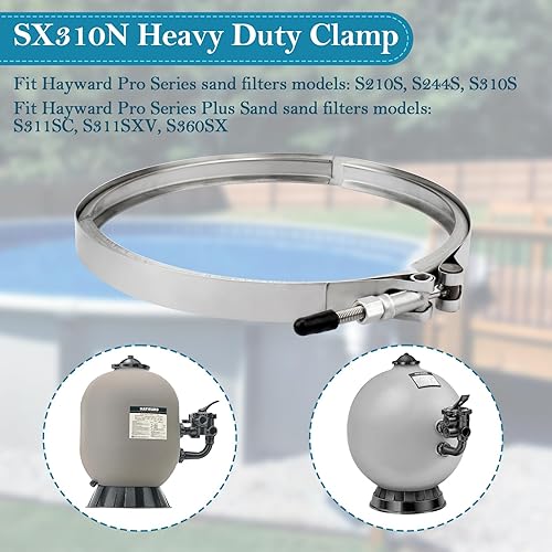 Miniatura 5 de Abrazadera de brida de filtro de arena resistente SX310N, para conjunto de filtro de piscina de control de tensión Hayward, piezas de repuesto de