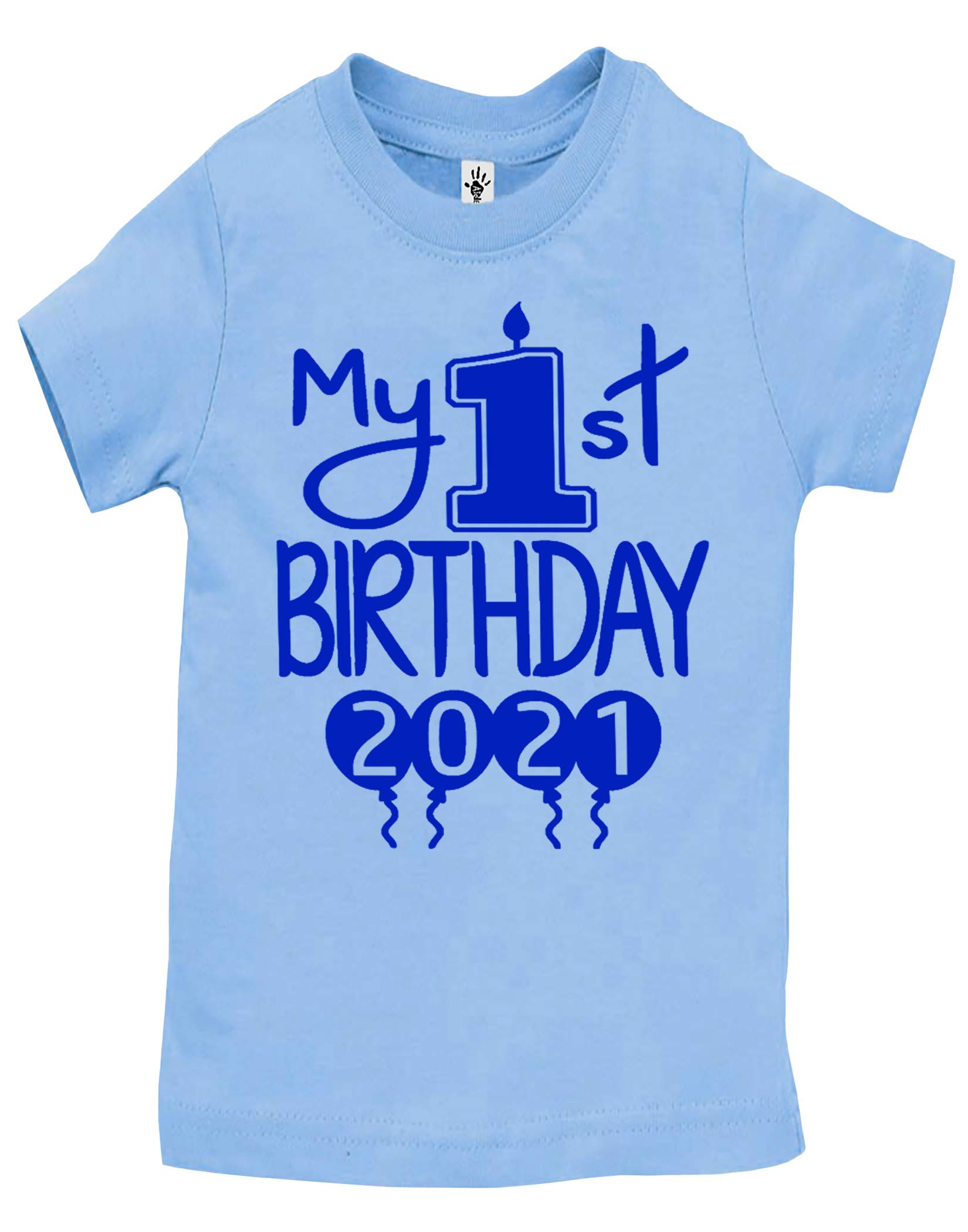 Reaxion Aiden's Corner Handmade First Birthday 2021 Baby Clothes - Baby Boys My 1st Birthday Bodysuits Shirts and Outfits, 2021 Royal Lt Blue Sh, Shirt 18 Months