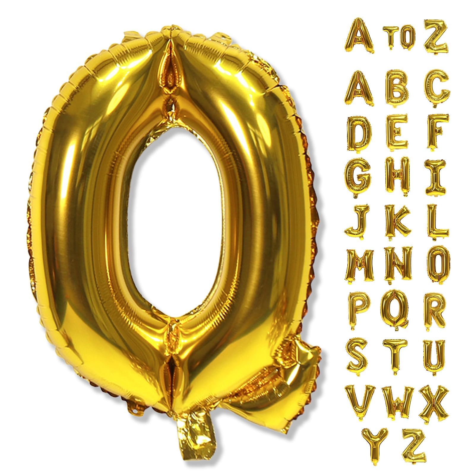 Lingqiang 40 Inch Gold Letter Q Alphabet Foil Balloon | Custom Party Decor - main product image