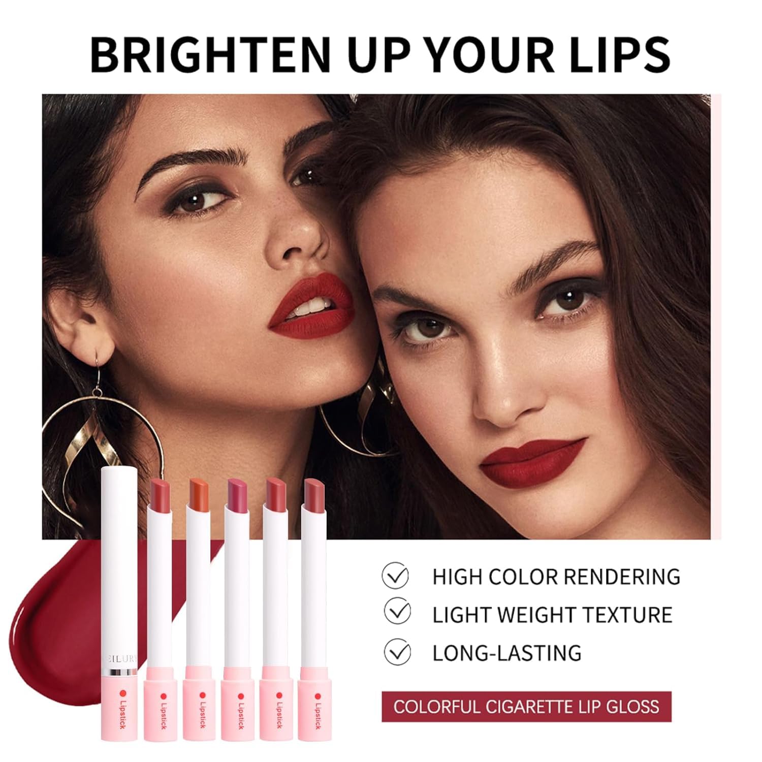 Amazon.com : SHEEPFLY 5 Colors Matte Cigarete Lipstick Set,Durable Water  Resistant Sweat Not Off Makeup Ladies Lipstick, Velvet Lipstick(5 Colors) :  Beauty & Personal Care