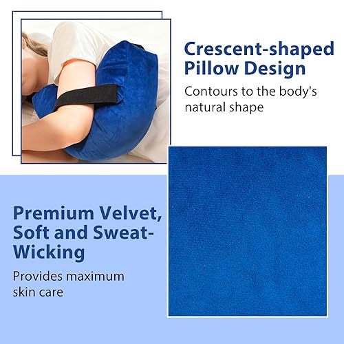 Miniatura 5 de Almohada poscirugía de hombro Almohada de manguito rotador para aliviar el dolor de hombro con correa, almohadas para dormir lateral para adultos,