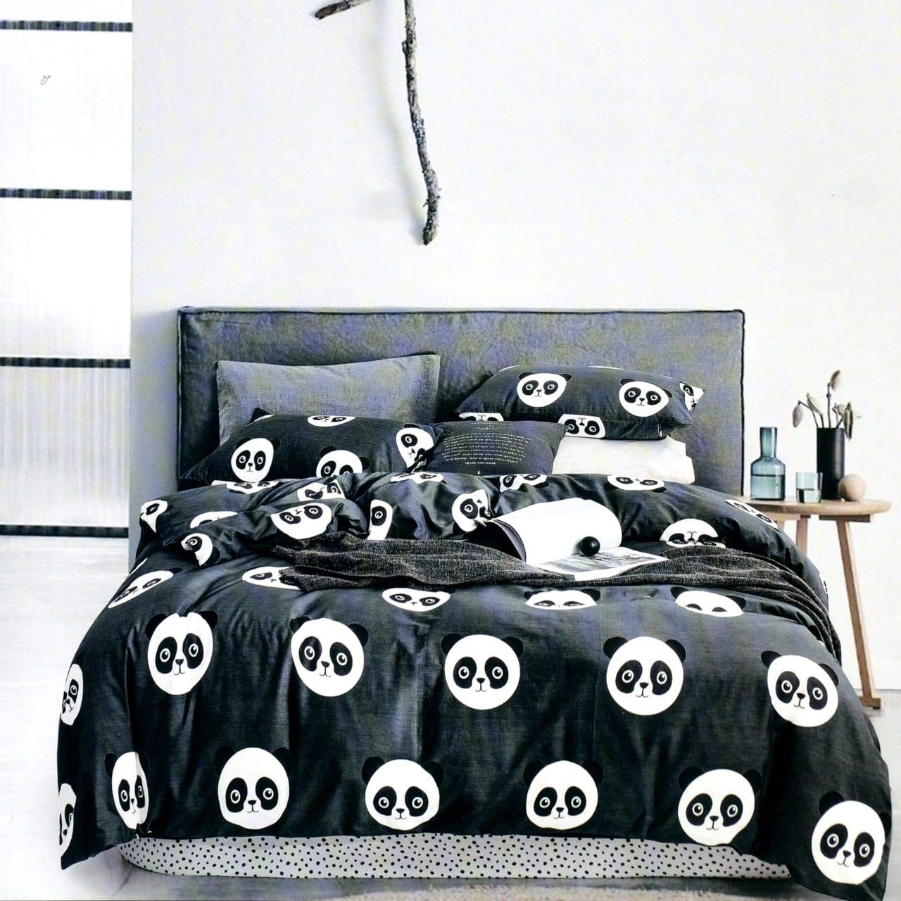 MORADO Premium Glace Cotton Cartoon Design Duvet Cover - Single, Black with Zipper-picture-0