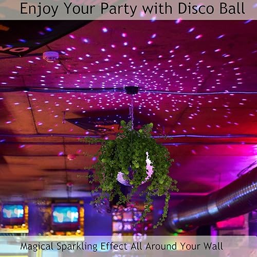 Miniatura 7 de Maceta de bola de discoteca, maceta de discoteca de 6 pulgadas con cadena para colgar, gancho y soporte de anillo, ganchos para plantas de interior
