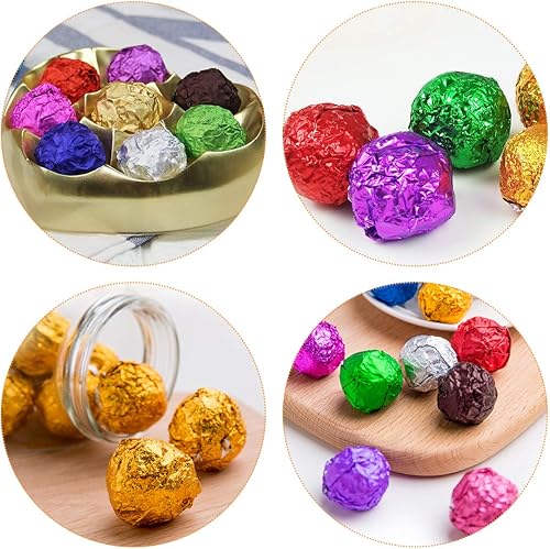 Miniatura 5 de BESTONZON Paquete de regalo de hoja metálica de papel de papel de 200 piezas para embalaje de dulces de chocolate