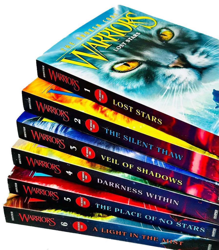 Warriors Cat The Broken Code Series Books 1 - 6 Series 6 Collection Set By Erin Hunter (Lost Stars, Silent Thaw, Veil of Shadows, Darkness Within, Place of No Stars & Light in the Mist)