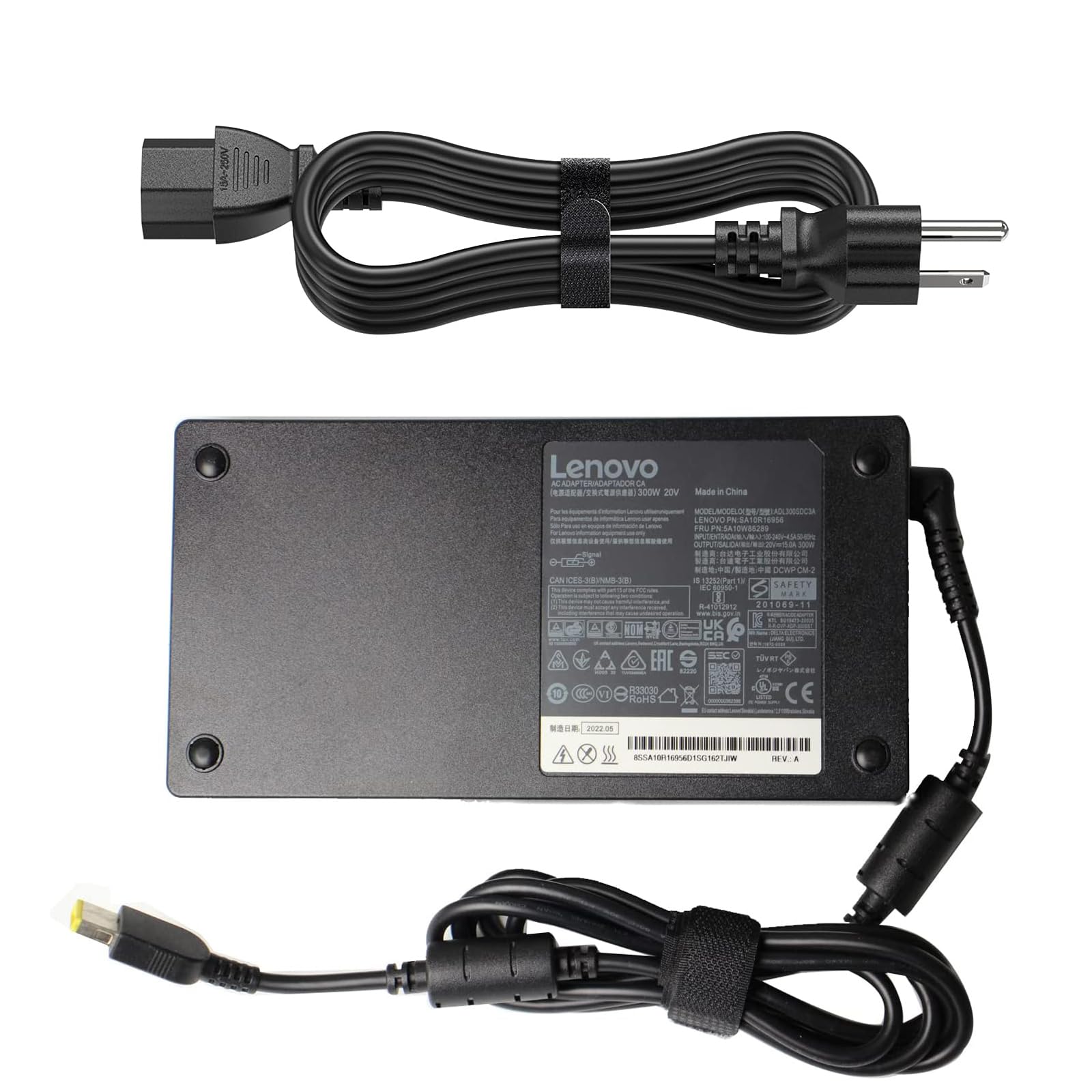 300W AC Adapter Fit for Lenovo ThinkPad Y9000p R9000P R9000K Y9000X Y9000K R7000P 9000P 9000K ADL300SDC3A 20V 15.0A Gaming Laptop Power Supply Charger