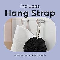 Vista 8 de MainBasics Esponja de esponja para baño y ducha, esponja para el cuerpo, exfoliante corporal (juego de 3, hielo negro)