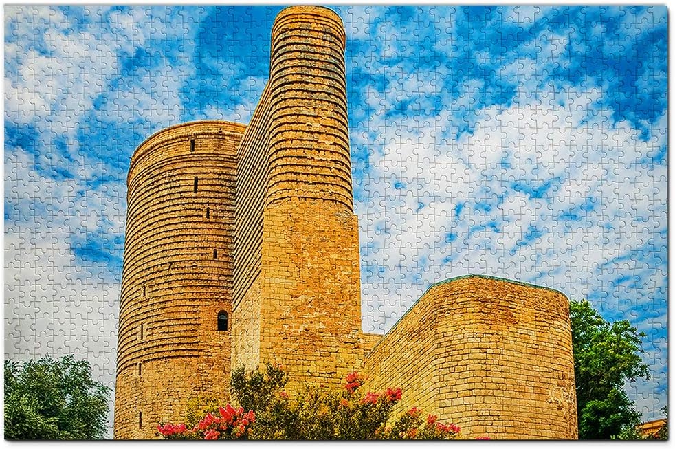 Maiden Tower Baku Azerbaijan Jigsaw Puzzle 1000 Piece Travel Souvenir Wooden