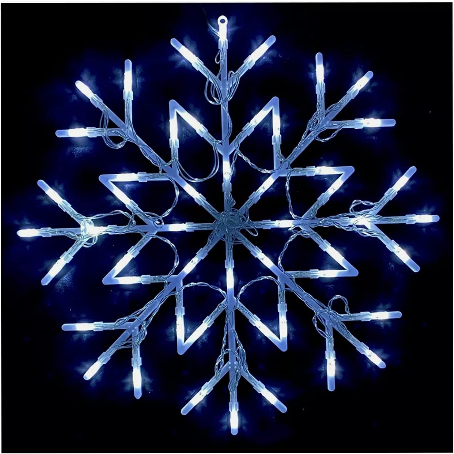 ADEPTNA 50 LED Snowflake Christmas Light - Flashing Silhouette Home Window Xmas Festive Party Decoration Lights Home Office Indoor (Cool White)