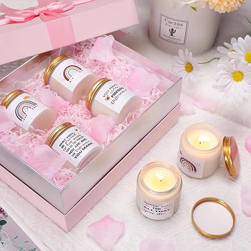 Miniatura 2 de MTLEE Juego de 6 velas de agradecimiento a los empleados a granel de 3.5 onzas, juego de velas de agradecimiento inspiradoras motivacionales,