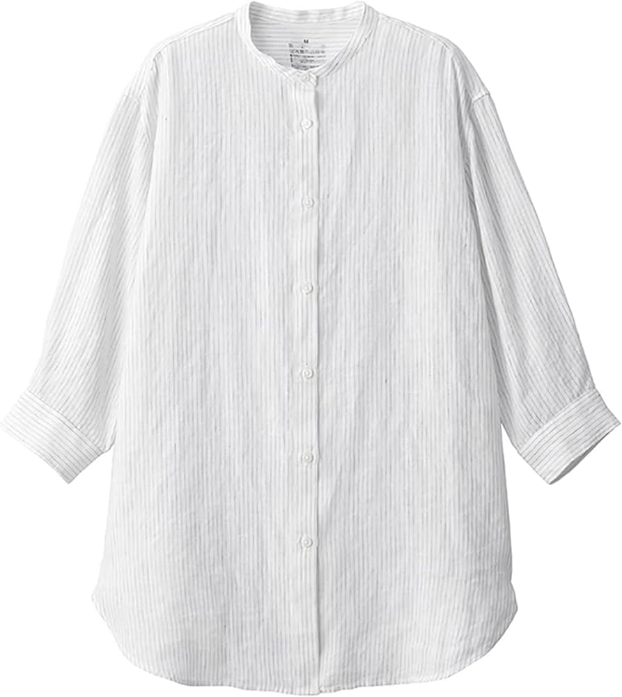 Amazon | [RAKUYUME] 麻100 ブラウスレディース 七分袖シャツ