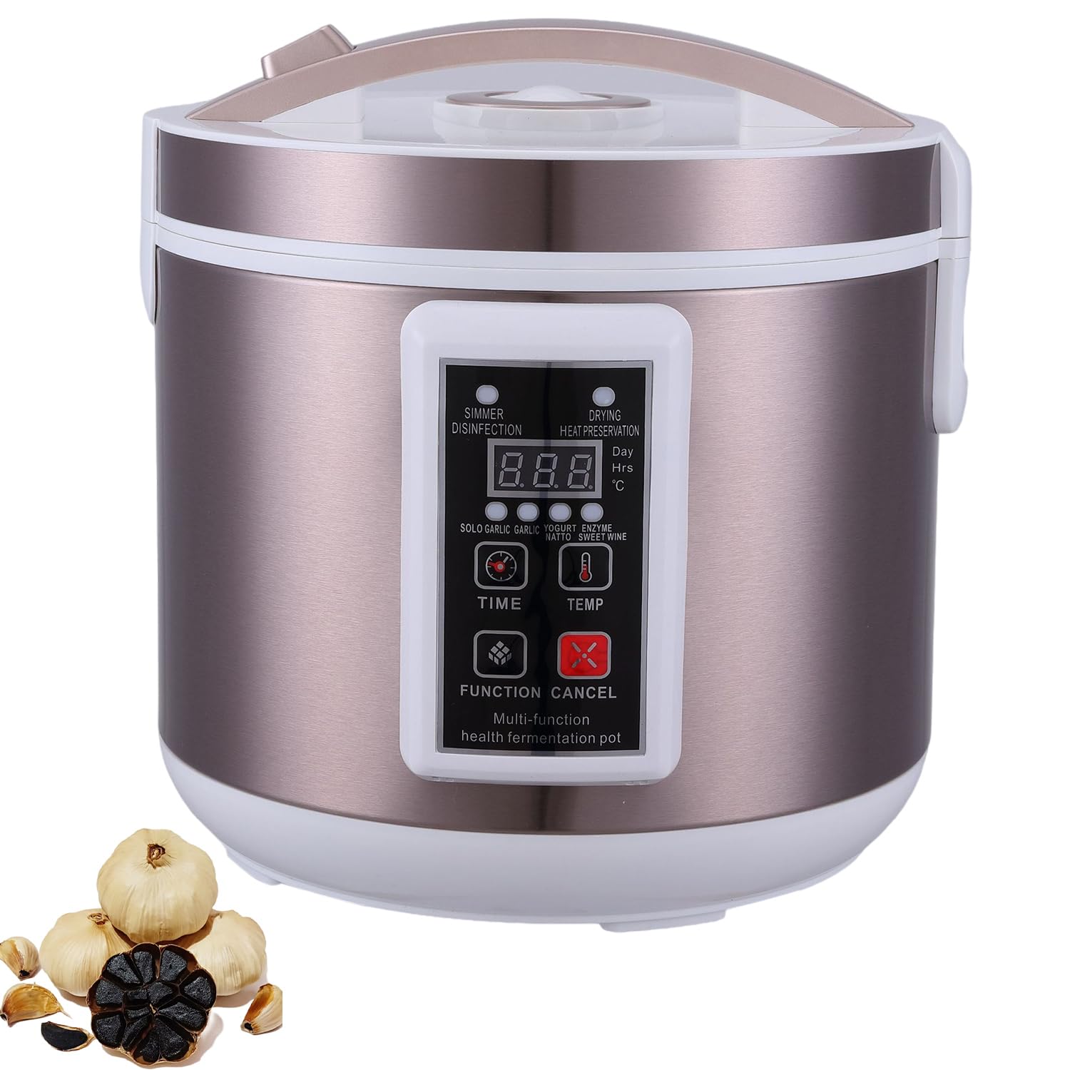 Máquina de fermentación de ajo negro 5L, fermentador de acero inoxidable 2 capas, 168h rápida