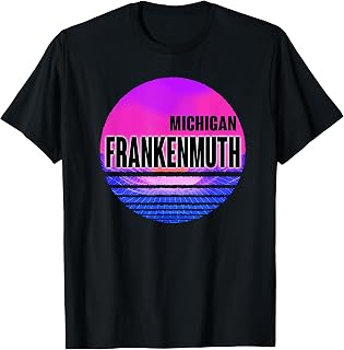 Vintage Frankenmuth Vaporwave Michigan T-Shirt