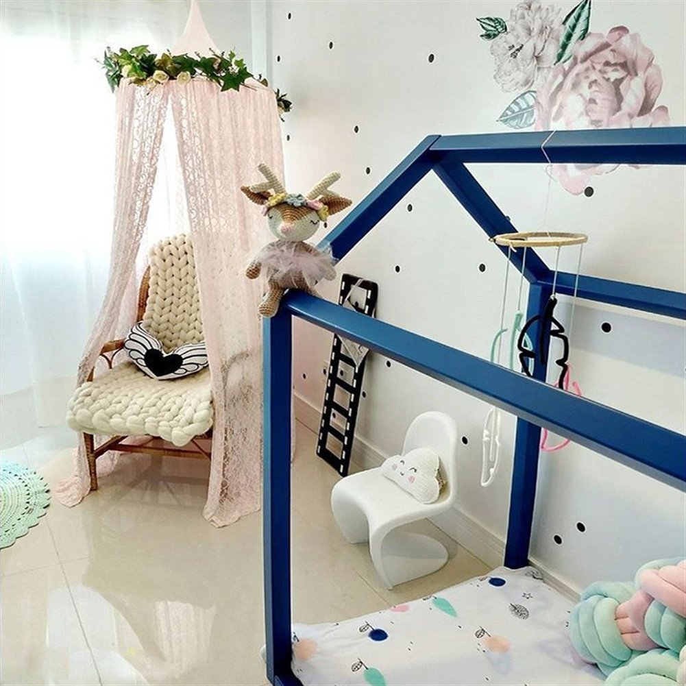 zanzariera Lettino Neonato con Supporto Maglia zanzariera Lettino Bimbi con Apertura Pieghevole Neonato per Lettino Bambini Rosa 240x50cm (HöhexDurchmesser)