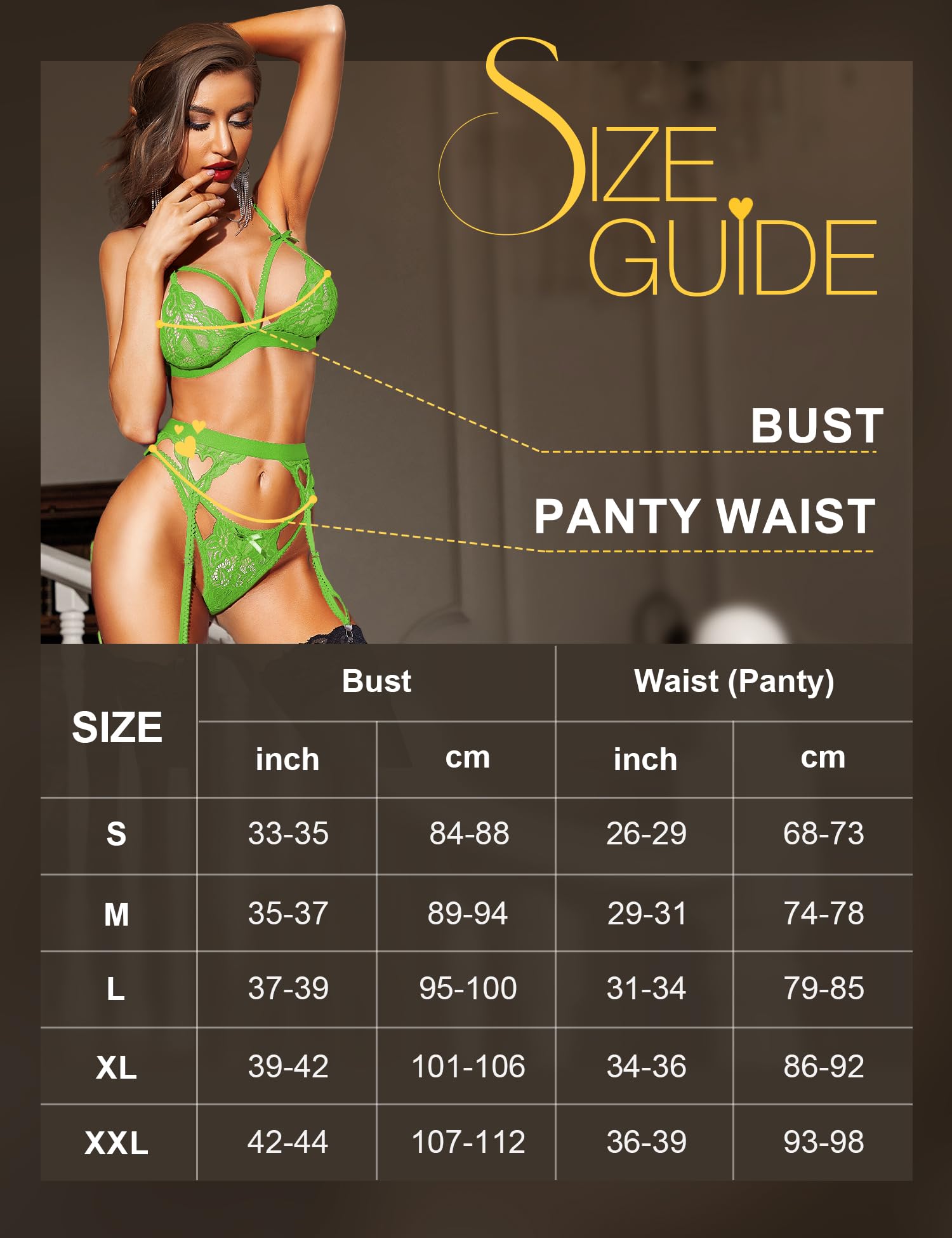 Damen Spitzen-Strumpfband-Dessous-Set
