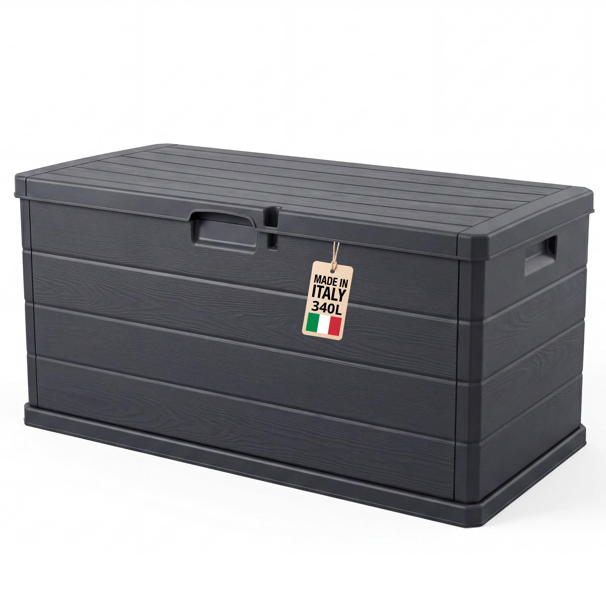 BigDean Auflagenbox Kissenbox Klicksystem 340 Liter Deckel abschließbar | Stabiler und überlappender Deckel hält Feuchtigkeit fern