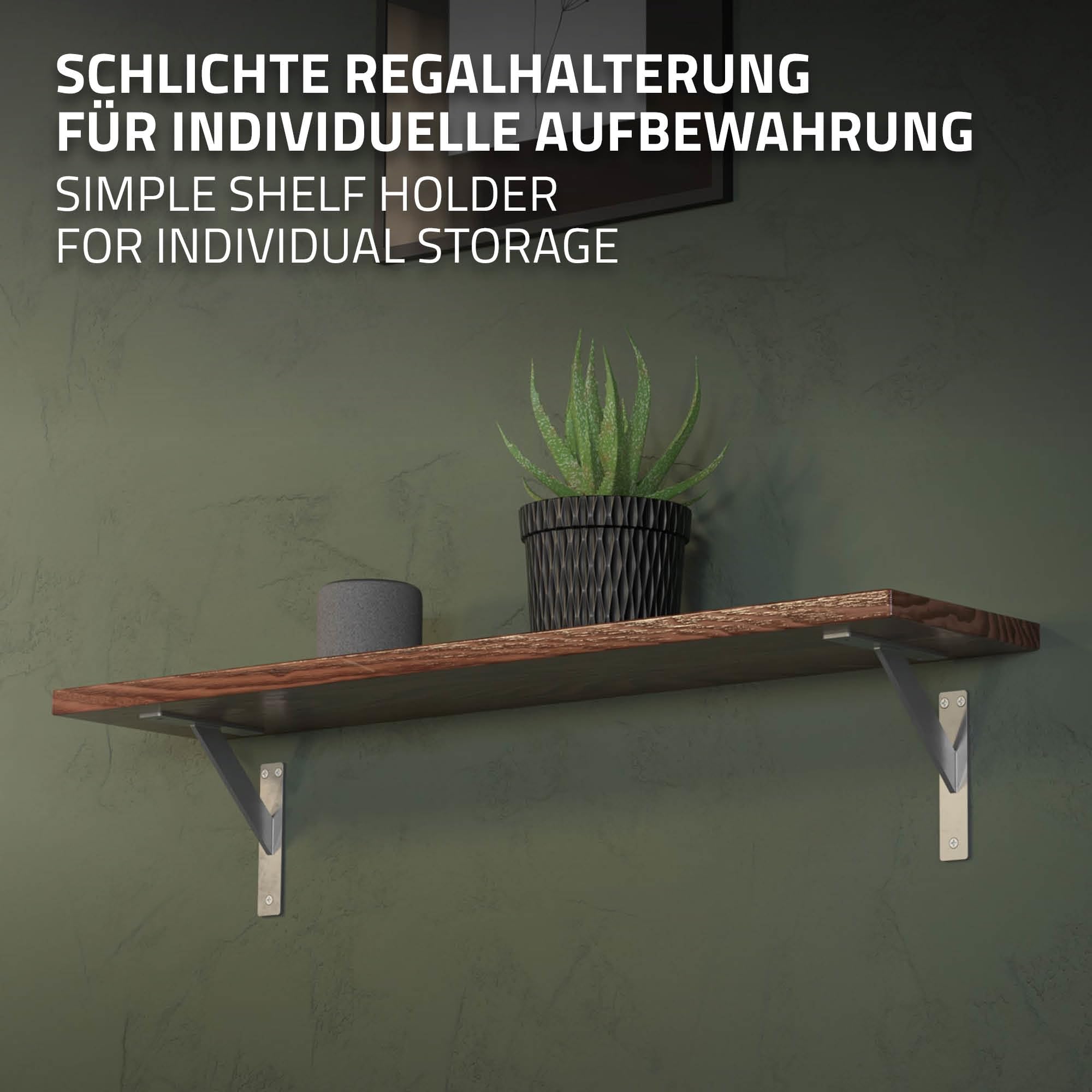 ML-Design 4 Pièces Support d'Étagère, 180 x 180 mm, Argent, en Aluminium, Robuste, Style Industriel, Support Mural pour Étagère Console Murale Projets de Bricolage, Matériel de Montage Inclus