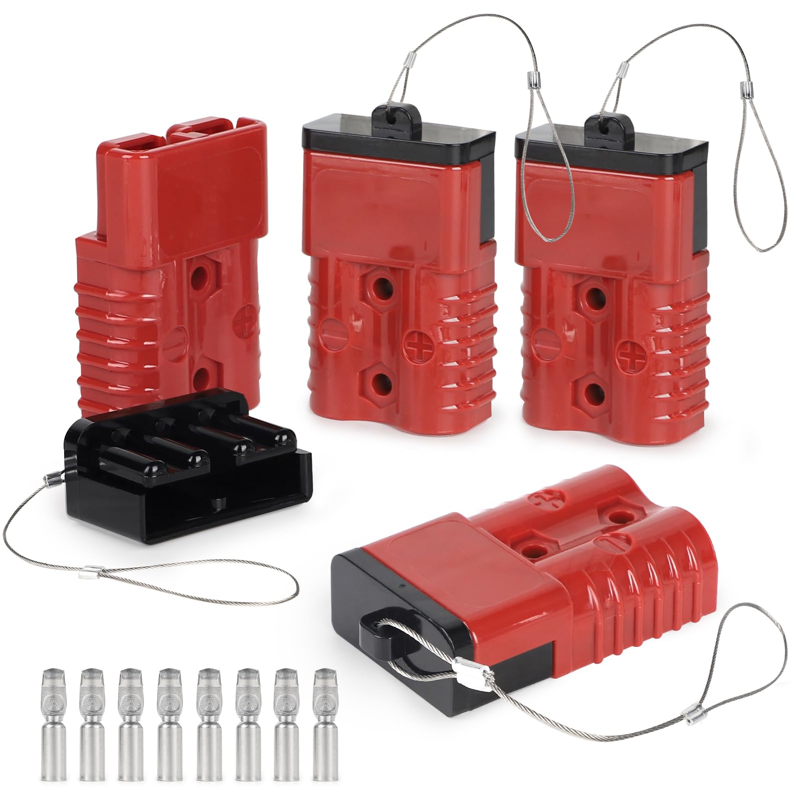 DBREAKS 4 Pezzi Batteria a Connessione Rapida, 175A Spina Cavo Terminale Batteria Alimentazione, Rosso Connettore di Batteria, Connettore Batteria a Connessione Rapida di Cablaggio per Auto