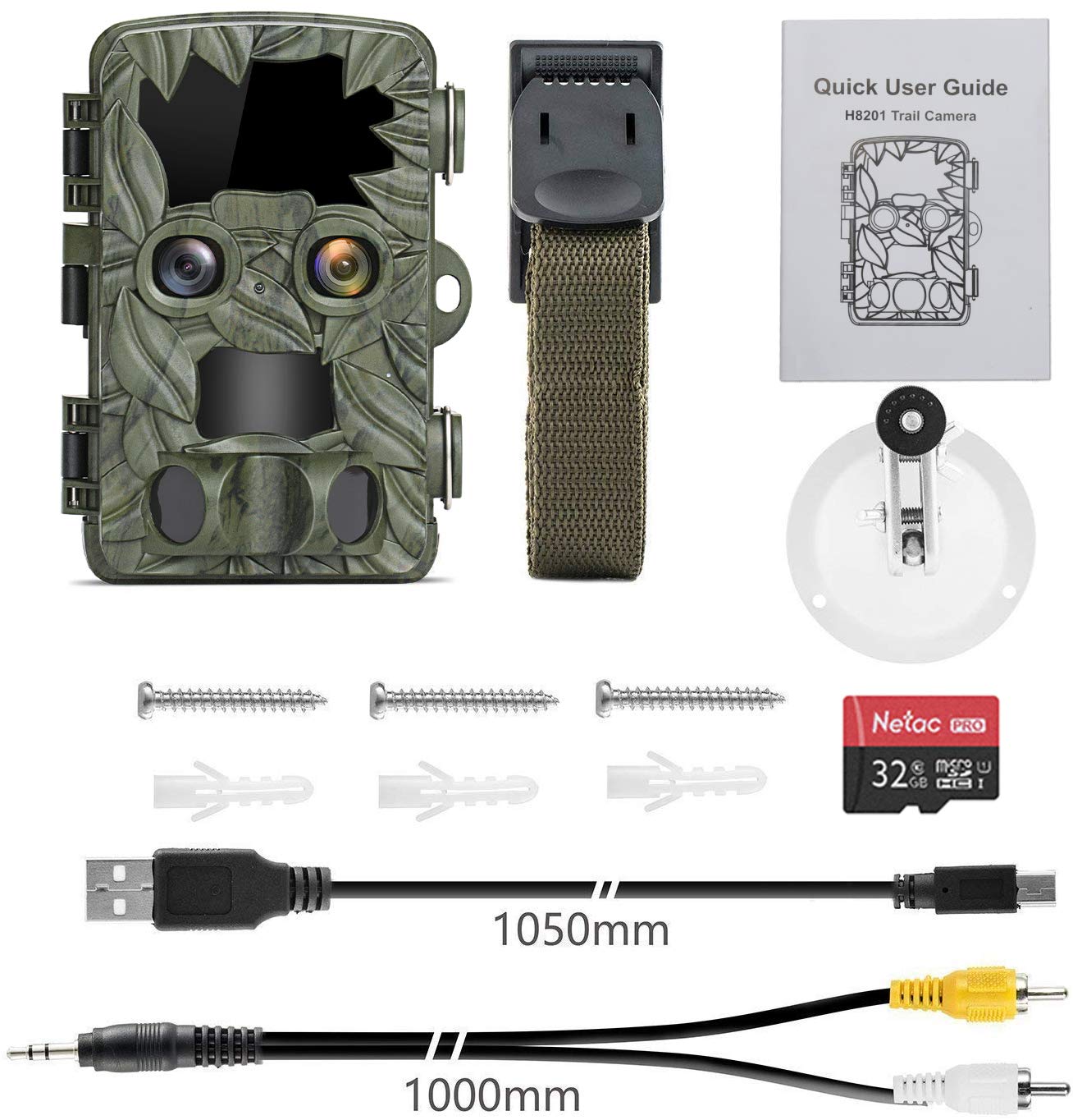 coolife Caméra de Chasse Deux Caméras 4K 32MP Nocturne 25m Vitesse de Déclenchement 0.1s Technologie de Gradation IR Automatique Caméra Chasse Infrarouge Prise en Charge Maximale 512G