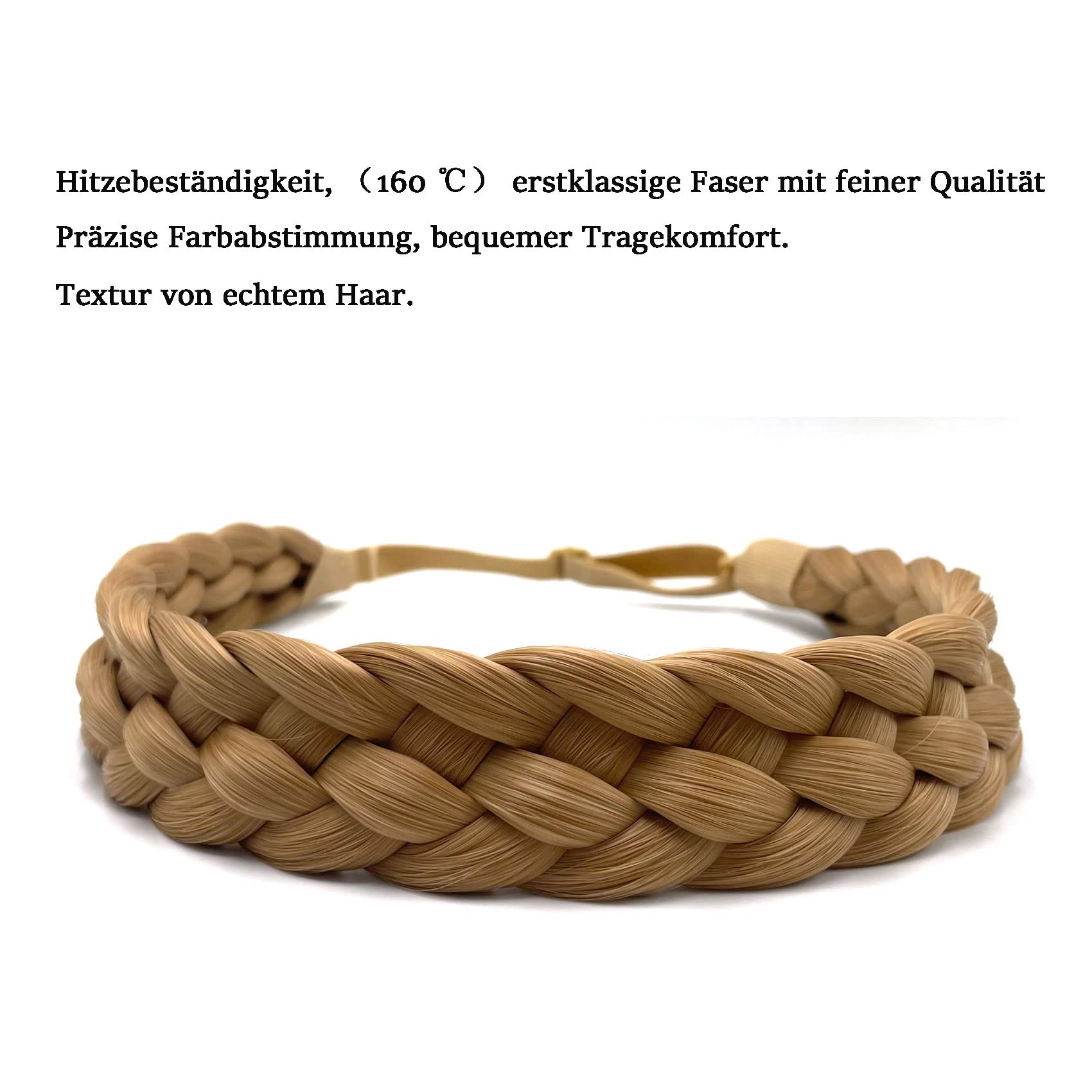 TOECWEGR Fascia Per Capelli Intrecciata A 5 Fili In Capelli Sintetici Accessorio Per Capelli Classico Trecce Larghe E Spesse Fascia Elastica~p113964642