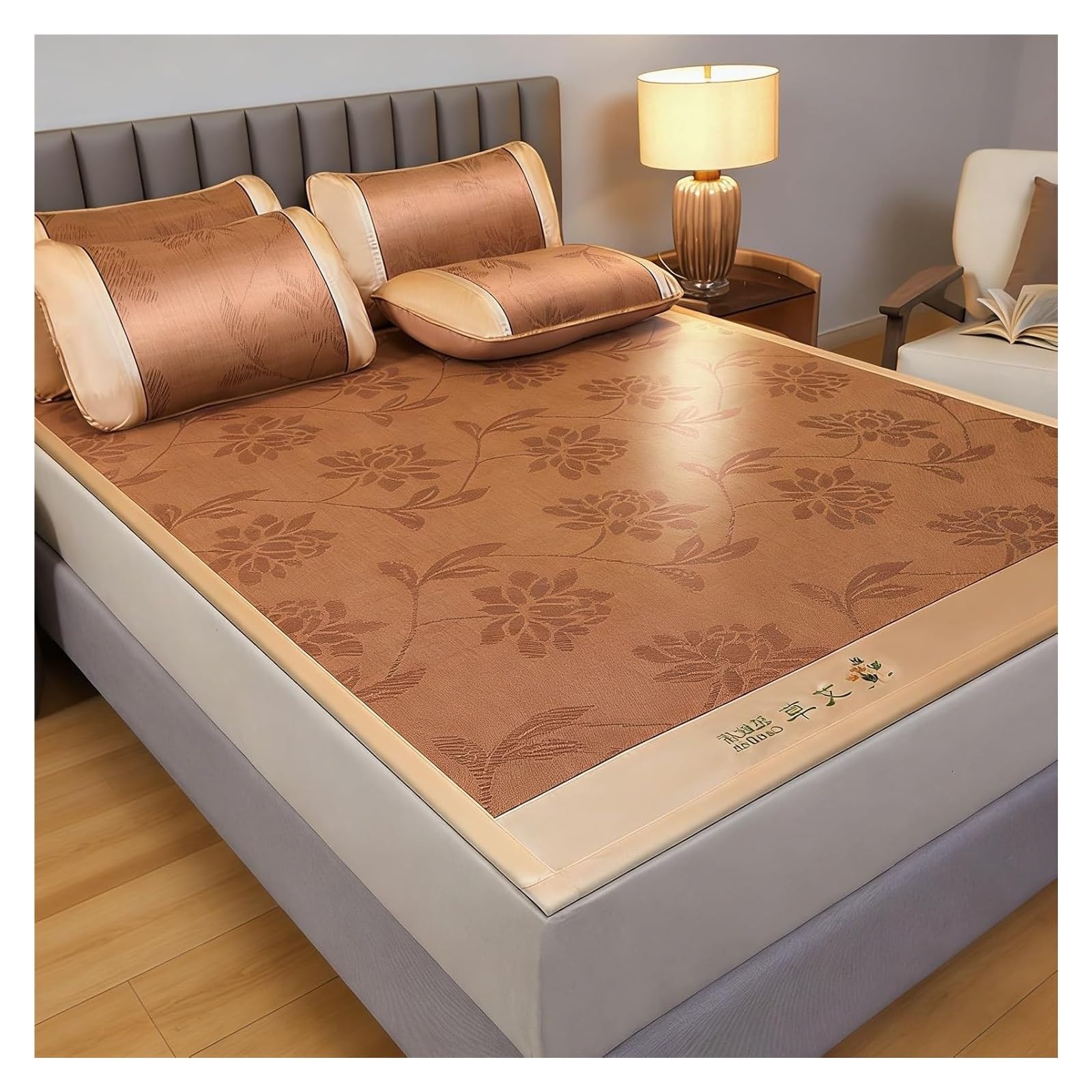 Summer Bamboo Bed Mat, Folding Cooling Rattan Sleeping Mat Breathable Home Dorm Summer Multicolor Multiple Sizes(E,120 * 200m/47.2 * 78.7in)