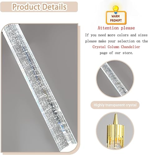 Miniatura 2 de H125 '' Lámparas de cristal modernas para entrada, 18 luces LED regulables, lámpara colgante grande para escaleras, sala de estar, villa Oro,Negro
