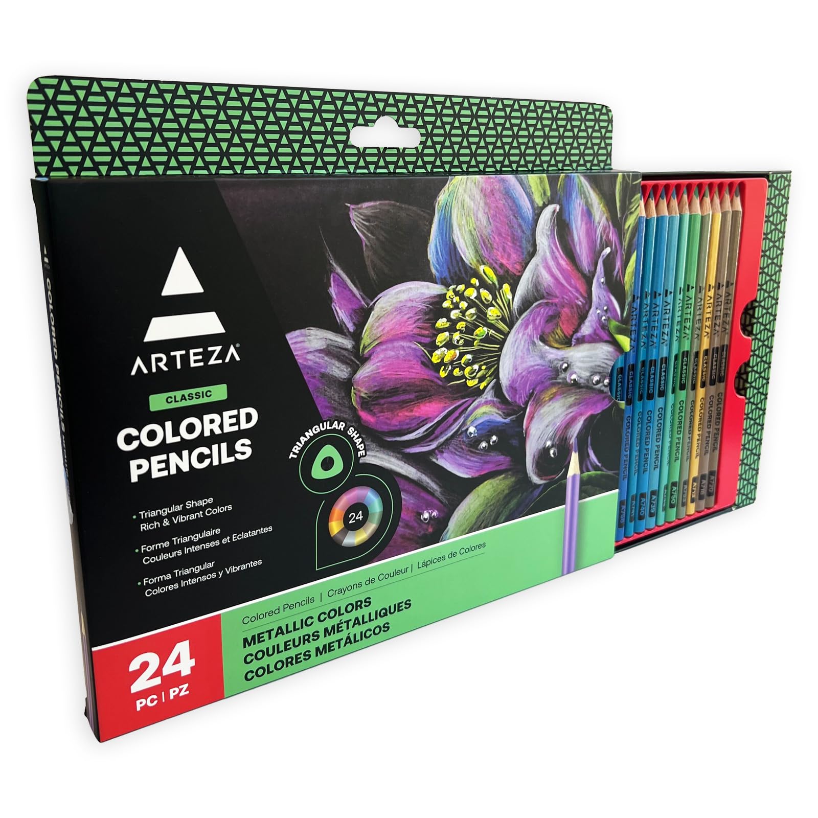 未開封・絶版　TAKUMI アートメタルコート AMCカラー 54本セット Amazon.com: ARTEZA Metallic Colored Pencils, 24 Colors for Drawing