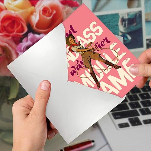 Miniatura 5 de NobleWorks - 1 tarjeta divertida para todas las ocasiones para mujer - Tarjeta de notas de humor en blanco con sobre - Nombre medio C6673OCB