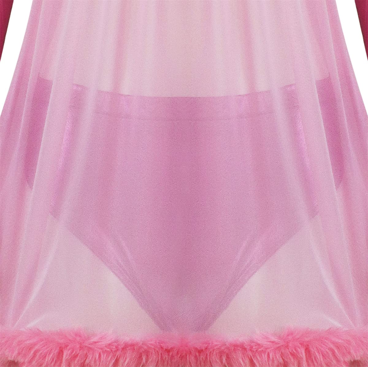 Fembot - Vestito sexy da donna con piume, vestito da robot, lingerie rosa, camicia da notte con guanti copricapo
