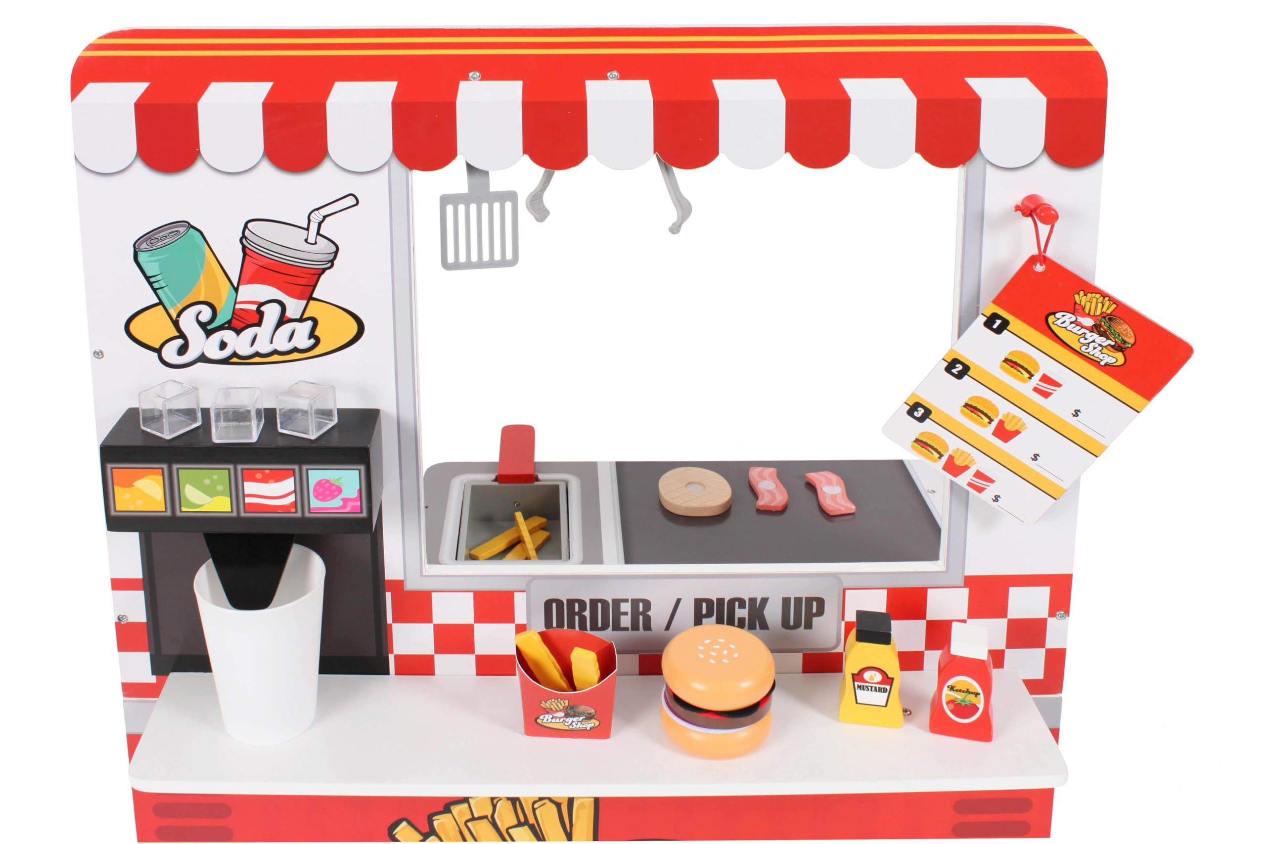 Bayer Chic 2000 Burgerladen | Holz | Mit Grill, Fritteuse & Getränkestation | Realistischer Burgerladen aus Holz. Inkl. Grill, Fritteuse & Getränkespender. Fördert Rollenspiel & Kreativität ab 3 Jahren.
