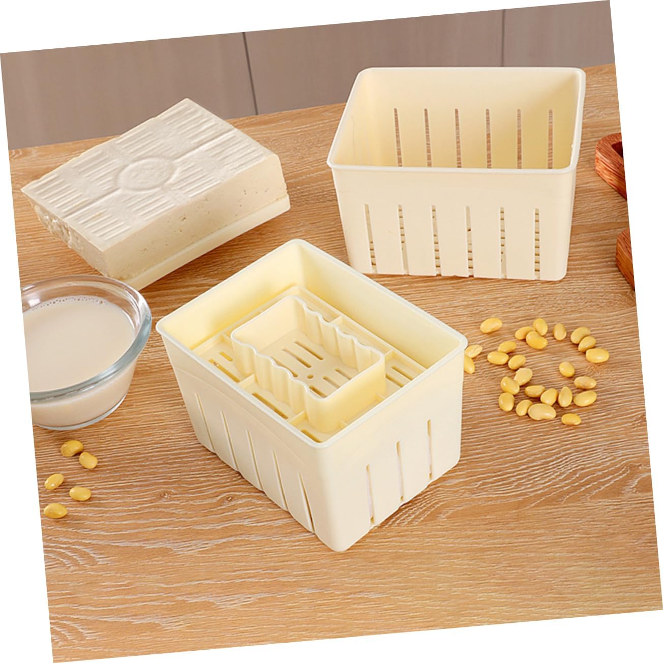 COLLBATH 3sets Bean Curd Mold Kit for Diy Tofu Making and Lightweight Tofu Pressing Tool Cloths for Cooking