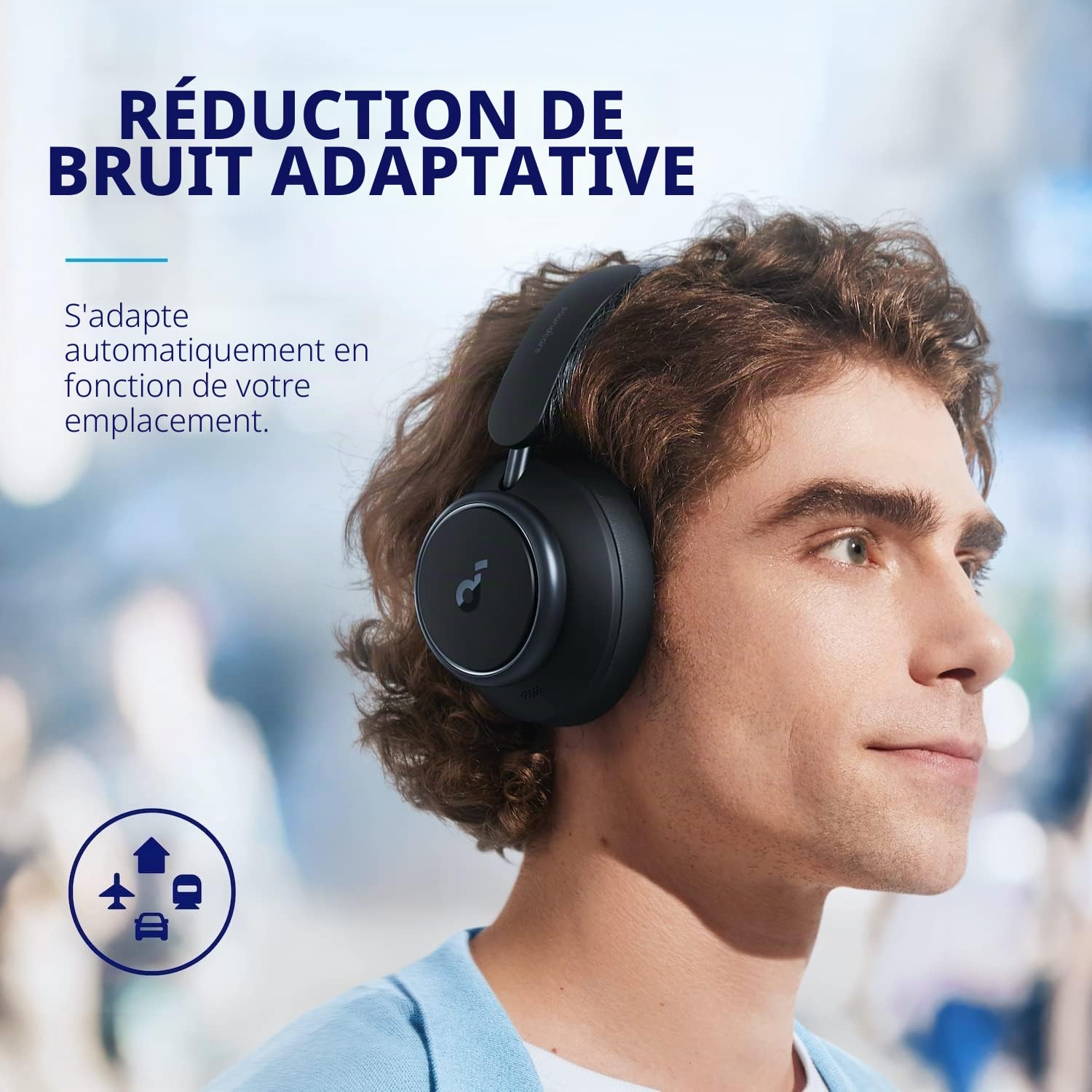 Soundcore by Anker Space Q45, Casque à Réduction Active du Bruit Jusqu’à 98%, 50 Heures d’Autonomie, Audio sans Fil LDAC Hi-Res, Ajustement Confortable, Appels Clairs, Bluetooth 5.3