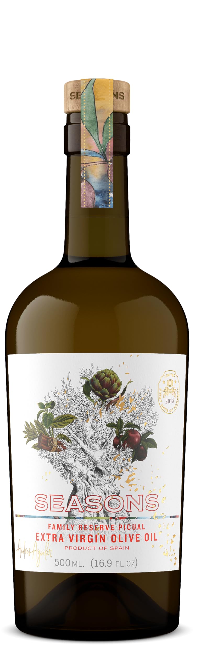 Seasons EVOO Award-Winning Family Reserve Picual Extra Virgin Olive Oil - Fruity, Cold Pressed, First Harvest